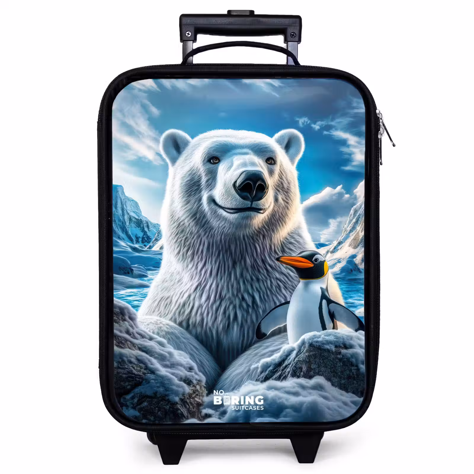 Valise enfant - Ours polaire et pingouin dans un paysage de montagne enneigée — 1