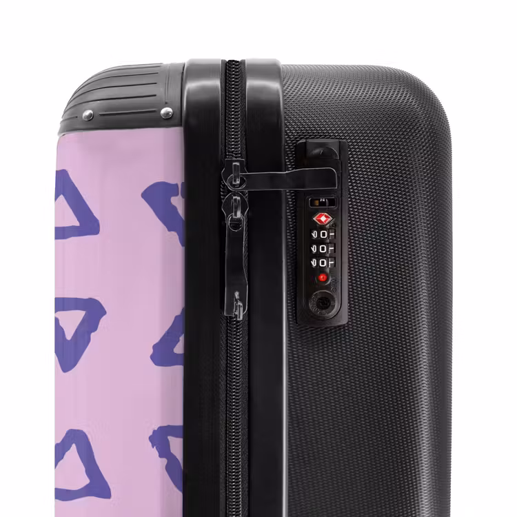 Valise - Bleu, contour triangulaire sur fond rose lavande — 6