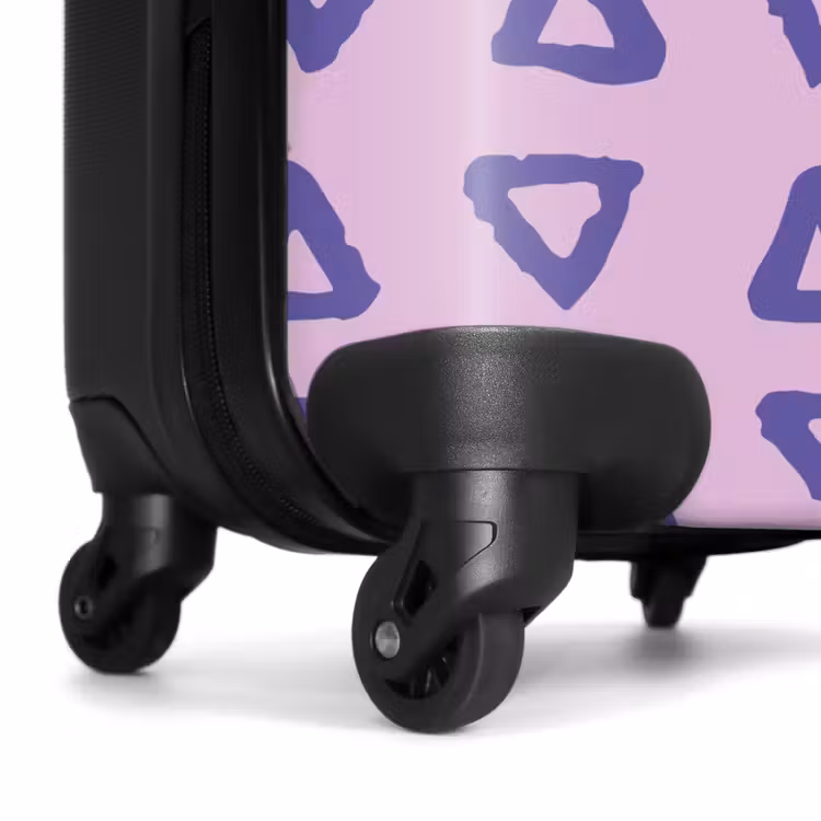 Valise - Bleu, contour triangulaire sur fond rose lavande — 7