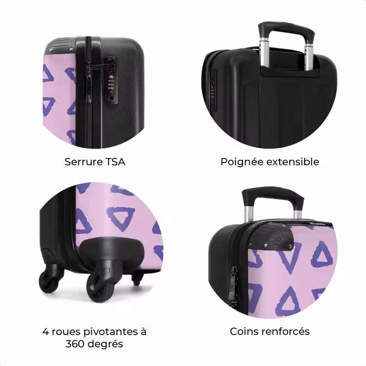 Valise - Bleu, contour triangulaire sur fond rose lavande — 8