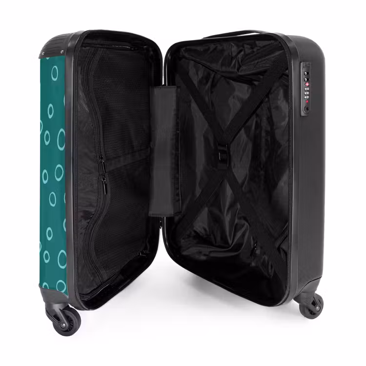 Valise - Cercles bleu clair sur fond vert foncé — 5