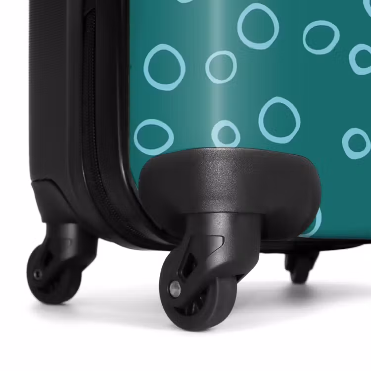 Valise - Cercles bleu clair sur fond vert foncé — 7