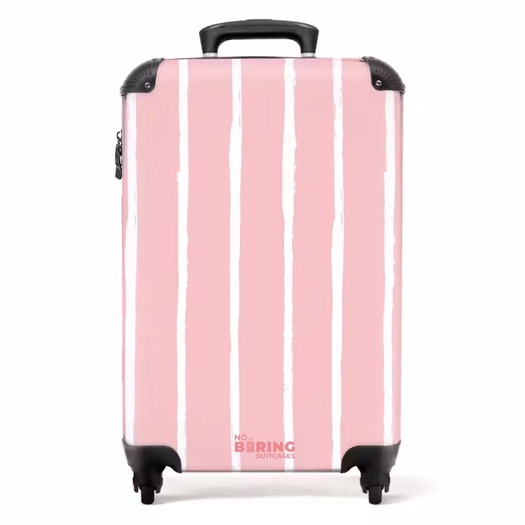 Valise - Coups de pinceau blancs sur fond rose — 1
