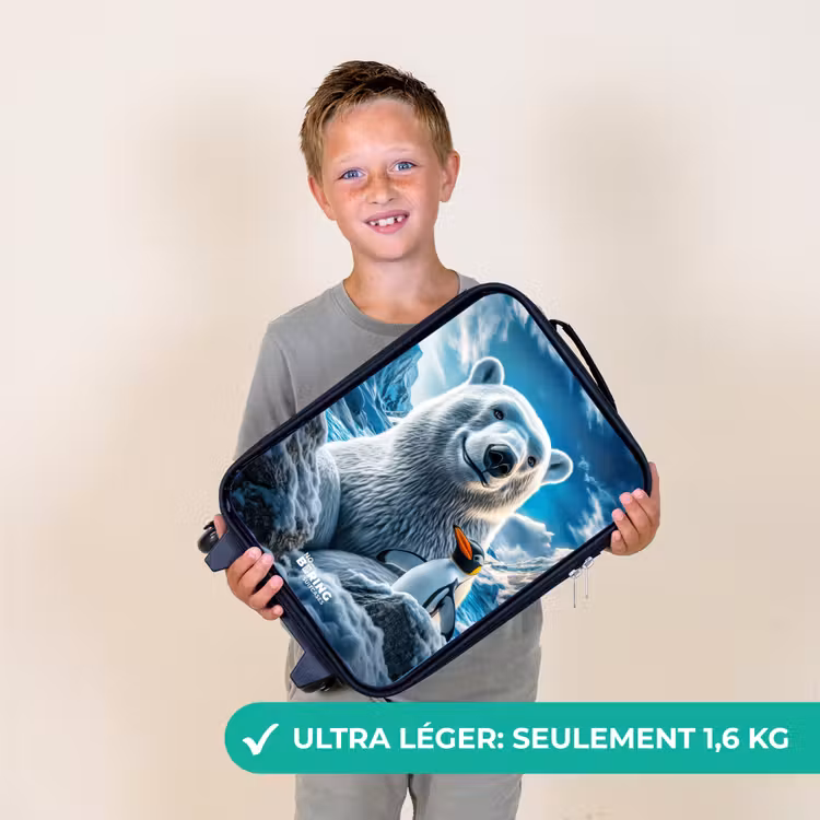 Valise enfant - Ours polaire et pingouin dans un paysage de montagne enneigée — 2