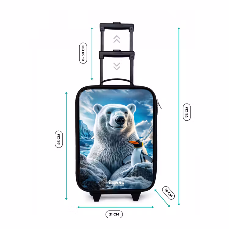 Valise enfant - Ours polaire et pingouin dans un paysage de montagne enneigée — 7