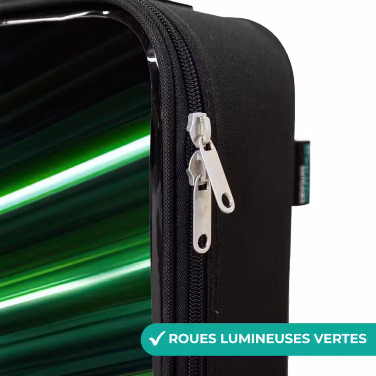 Valise enfant - Voiture de course bleue avec des rayures dans un tunnel vert — 6