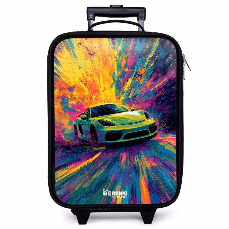Valise enfant - Voiture de sport - Explosion - Coloré - Rayures de peinture — 1