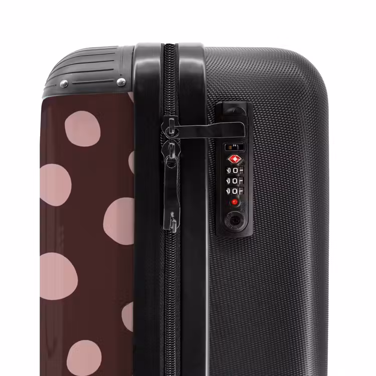Valise - Fond brun foncé avec des points roses — 6