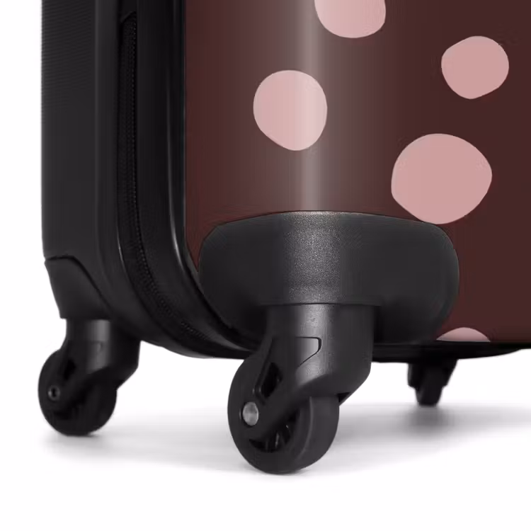 Valise - Fond brun foncé avec des points roses — 7
