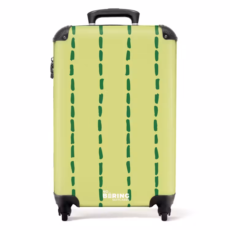 Valise - Fond vert citron avec bandes vertes foncées — 1