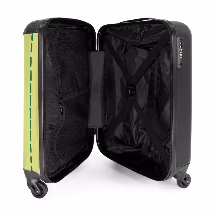Valise - Fond vert citron avec bandes vertes foncées — 5