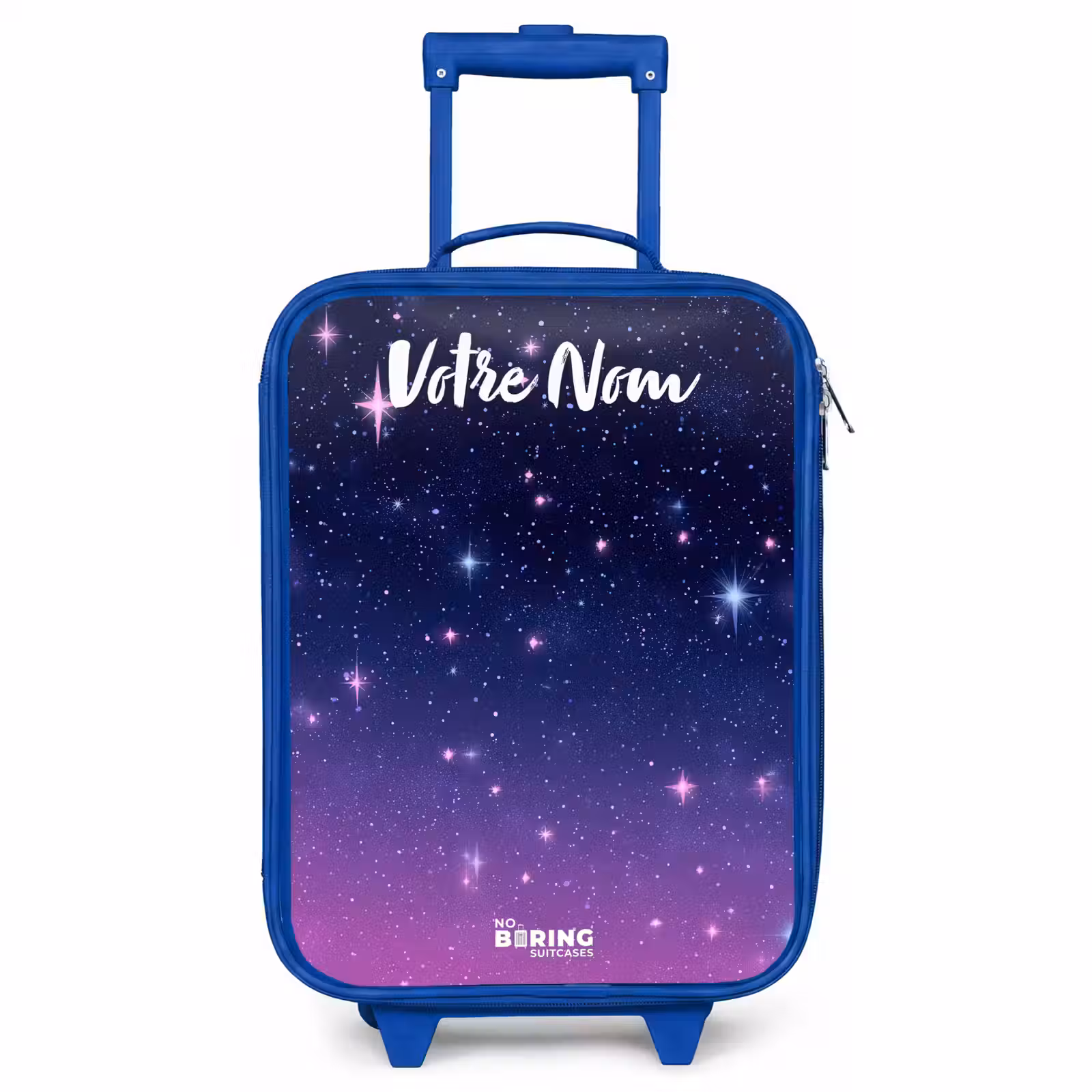 Valise enfant avec nom - Bleu - Étoiles - Galaxie - Bleu - Rose — 1