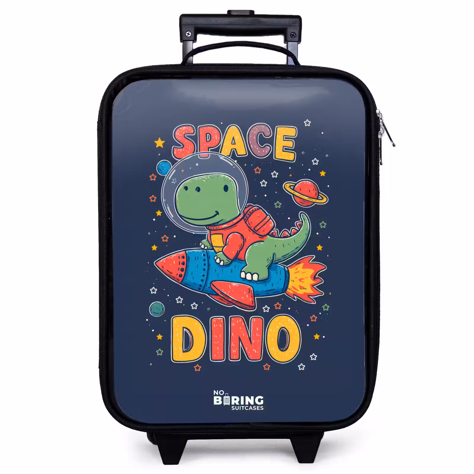 Valise enfant - Dino - Vert - Fusée - Étoiles — 1