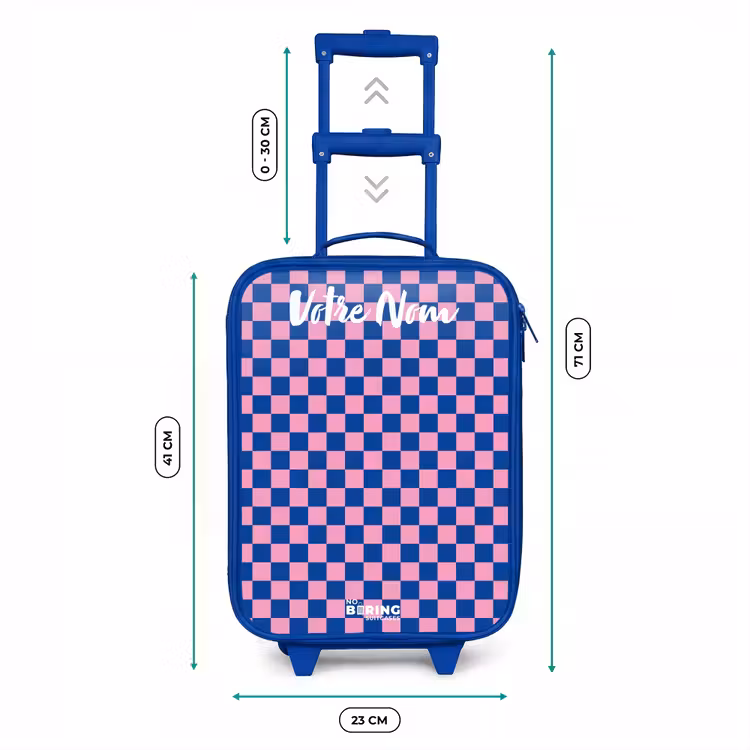 Valise enfant avec nom - Bleu - Blocs - Bleu - Rose — 6