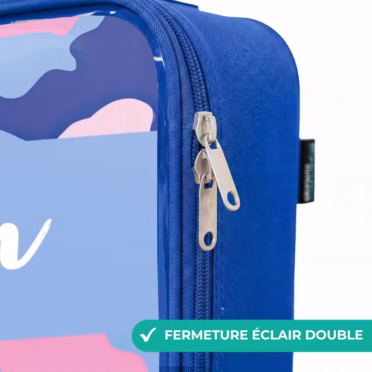 Valise enfant avec nom - Bleu - Camouflage - Rose - Bleu — 7