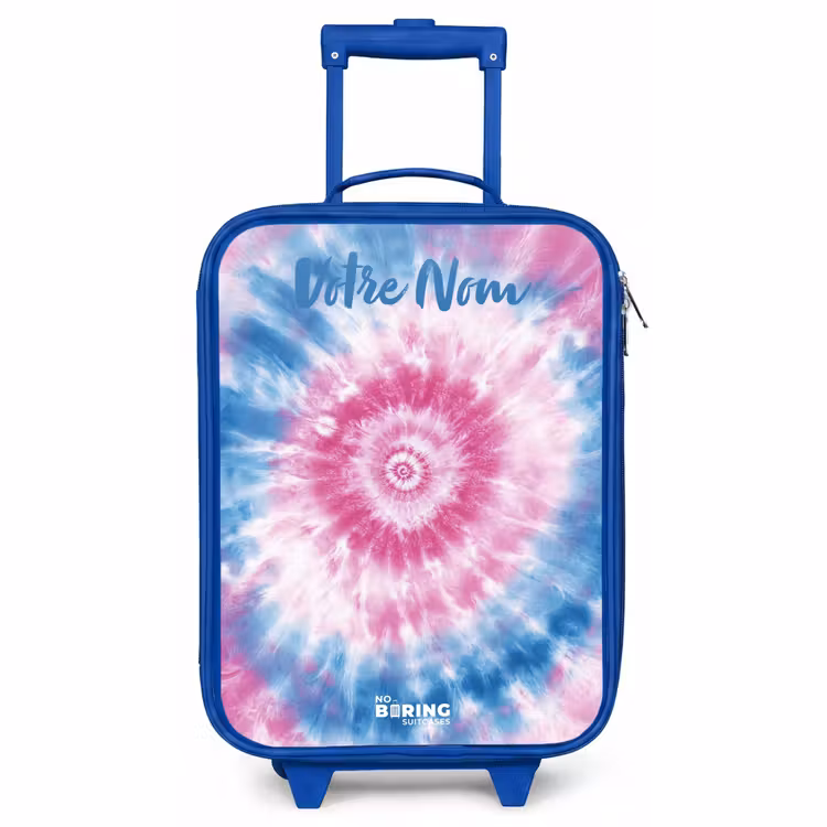 Valise enfant avec nom - Bleu - Tie dye - Abstrait - Bleu - Rose — 1