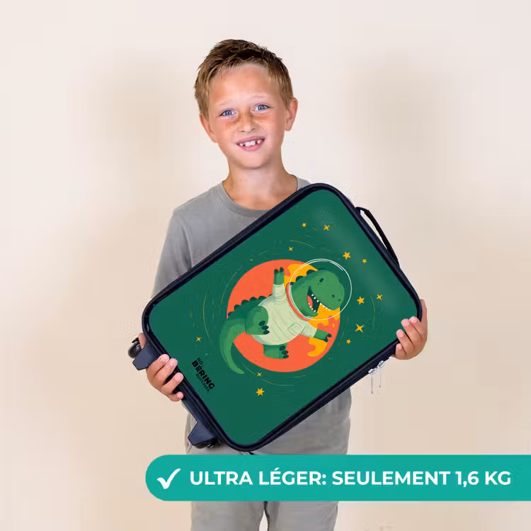 Valise enfant - Dino - Planète - Étoiles - Vert — 2