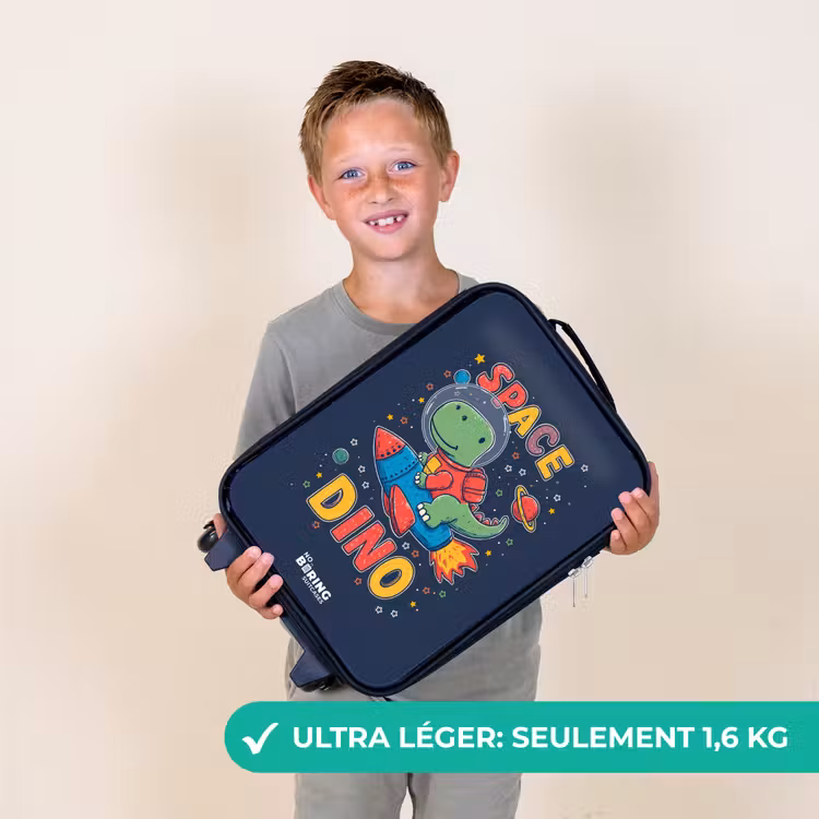 Valise enfant - Dino - Vert - Fusée - Étoiles — 2