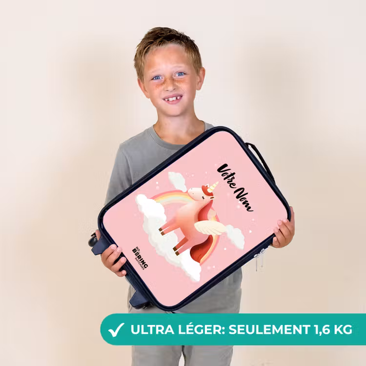 Valise enfant - Licorne - Ailes - Rose - Arc-en-ciel — 2