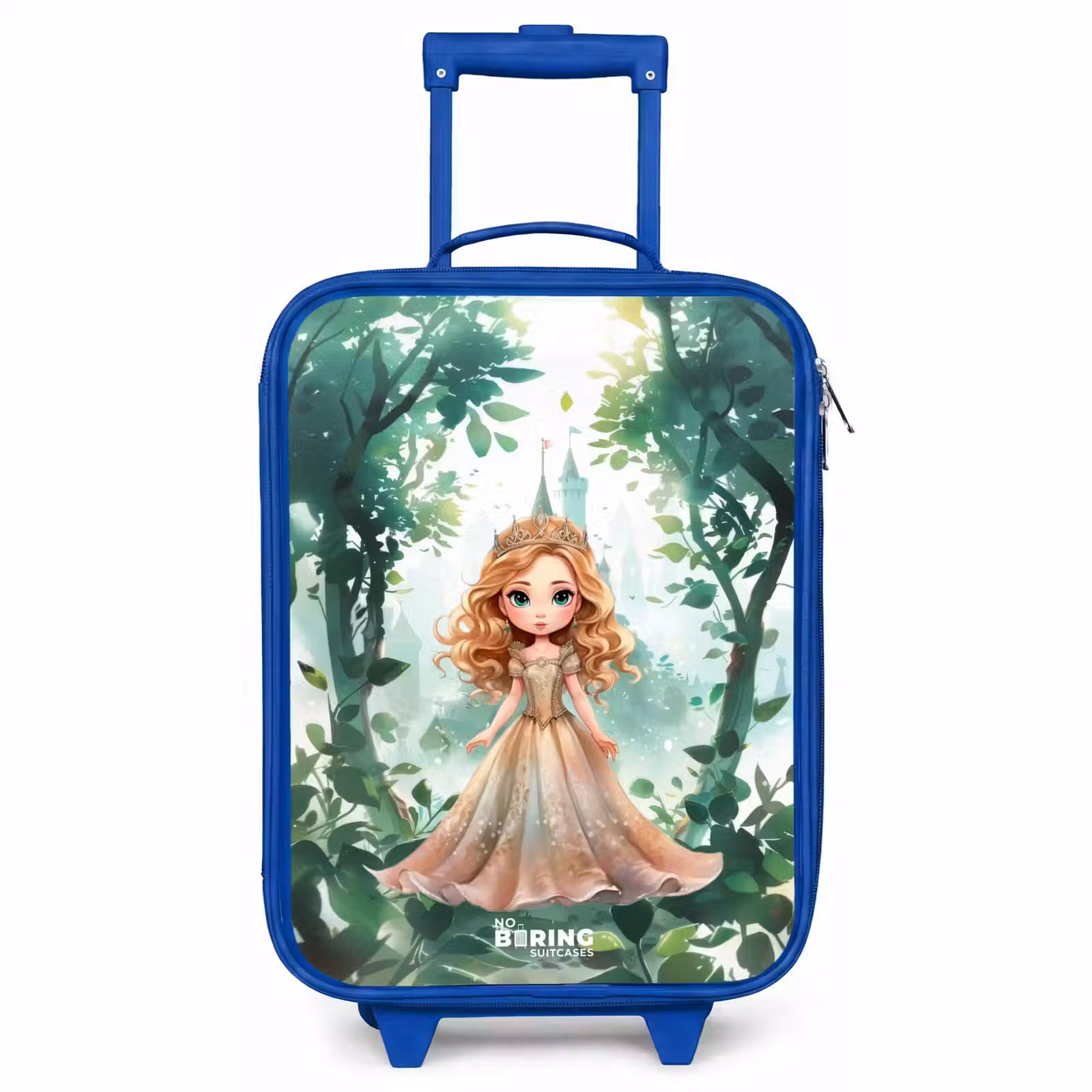 Valise enfant - Bleu - Fille aux cheveux blonds dans la forêt — 1