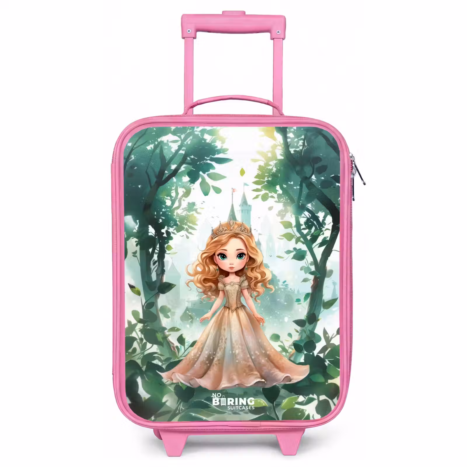 Valise enfant - Rose - Fille aux cheveux blonds dans la forêt — 1