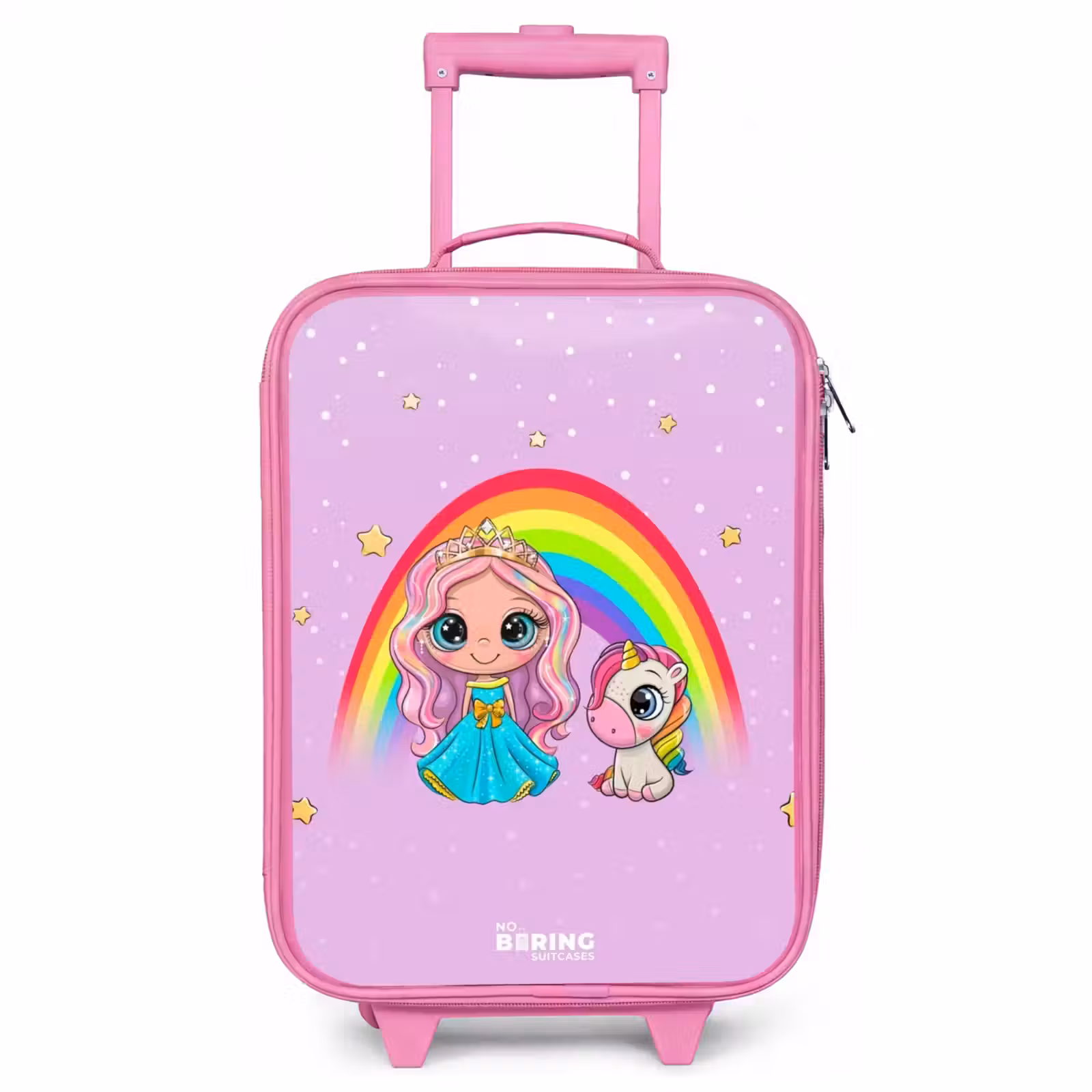Valise enfant - Rose - Princesse et licorne à l'arc-en-ciel violet — 1