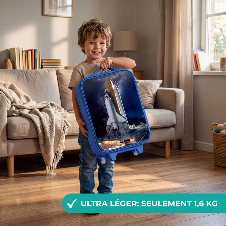 Valise enfant - Bleu - La navette spatiale prête à décoller — 3