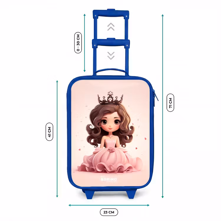 Valise enfant - Bleu - Princesse en robe rose avec couronne — 6