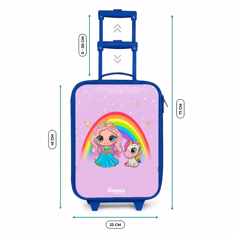 Valise enfant - Bleu - Princesse et licorne à l'arc-en-ciel violet — 6
