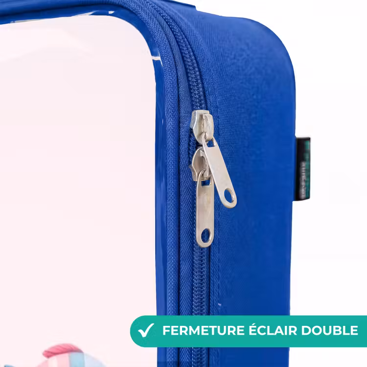 Valise enfant - Bleu - Sirène entourée de poissons et de coraux — 7