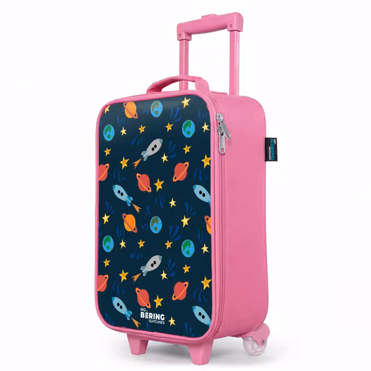 Valise enfant - Rose - Modèle de fusées et de planètes — 8