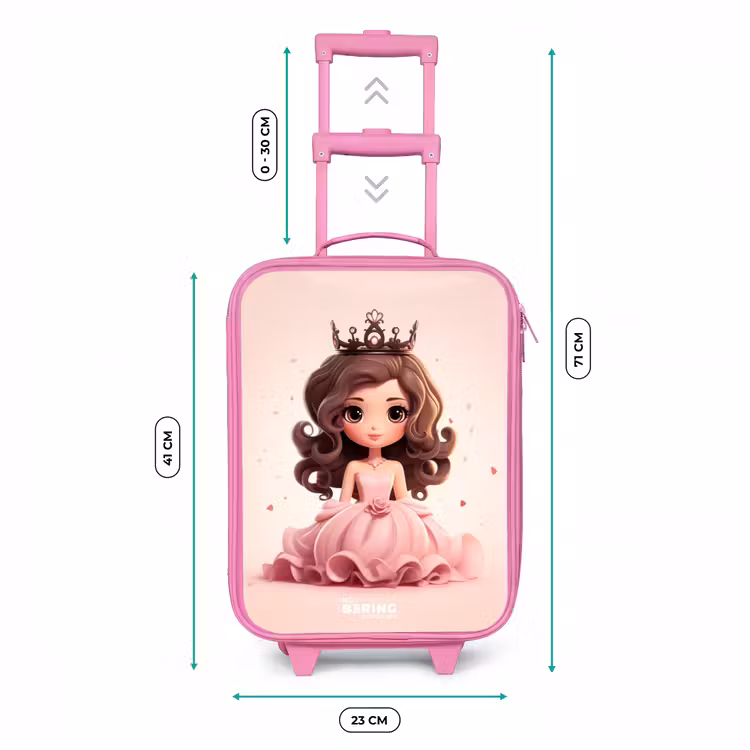 Valise enfant - Rose - Princesse en robe rose avec couronne — 6