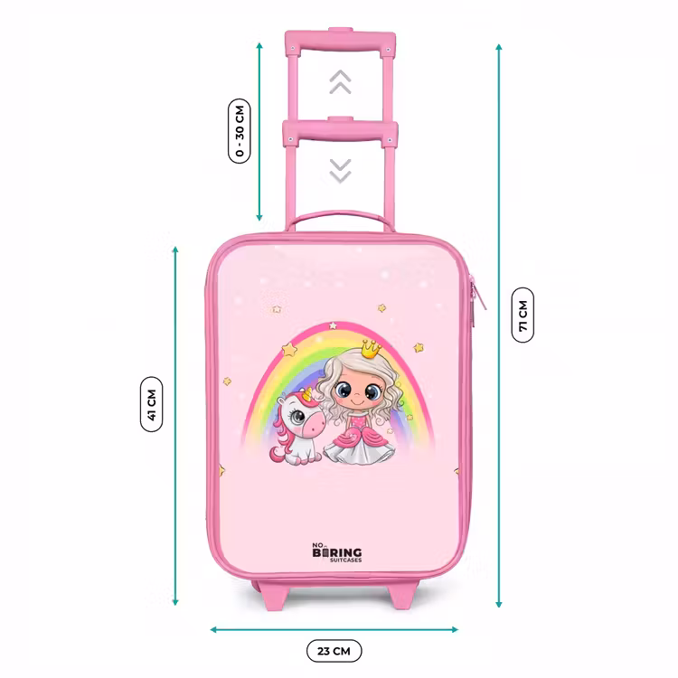 Valise enfant - Rose - Princesse et licorne à l'arc-en-ciel rose — 6