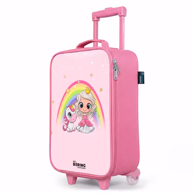 Valise enfant - Rose - Princesse et licorne à l'arc-en-ciel rose — 8