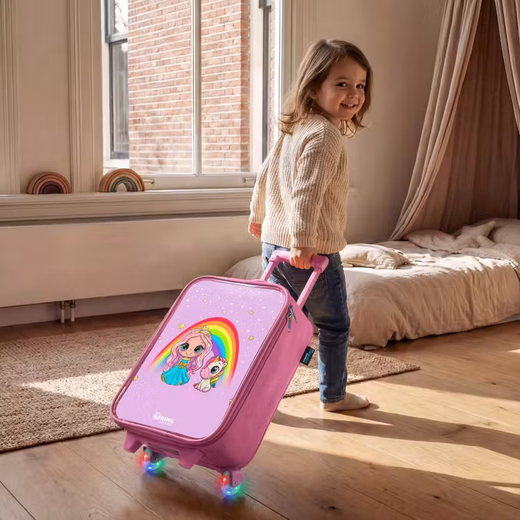 Valise enfant - Rose - Princesse et licorne à l'arc-en-ciel violet — 2