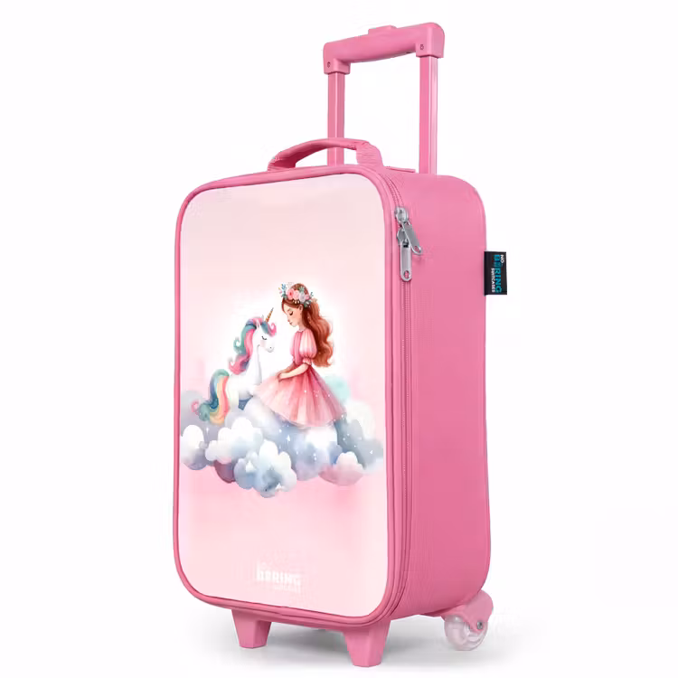 Valise enfant - Rose - Princesse et licorne sur un nuage — 8