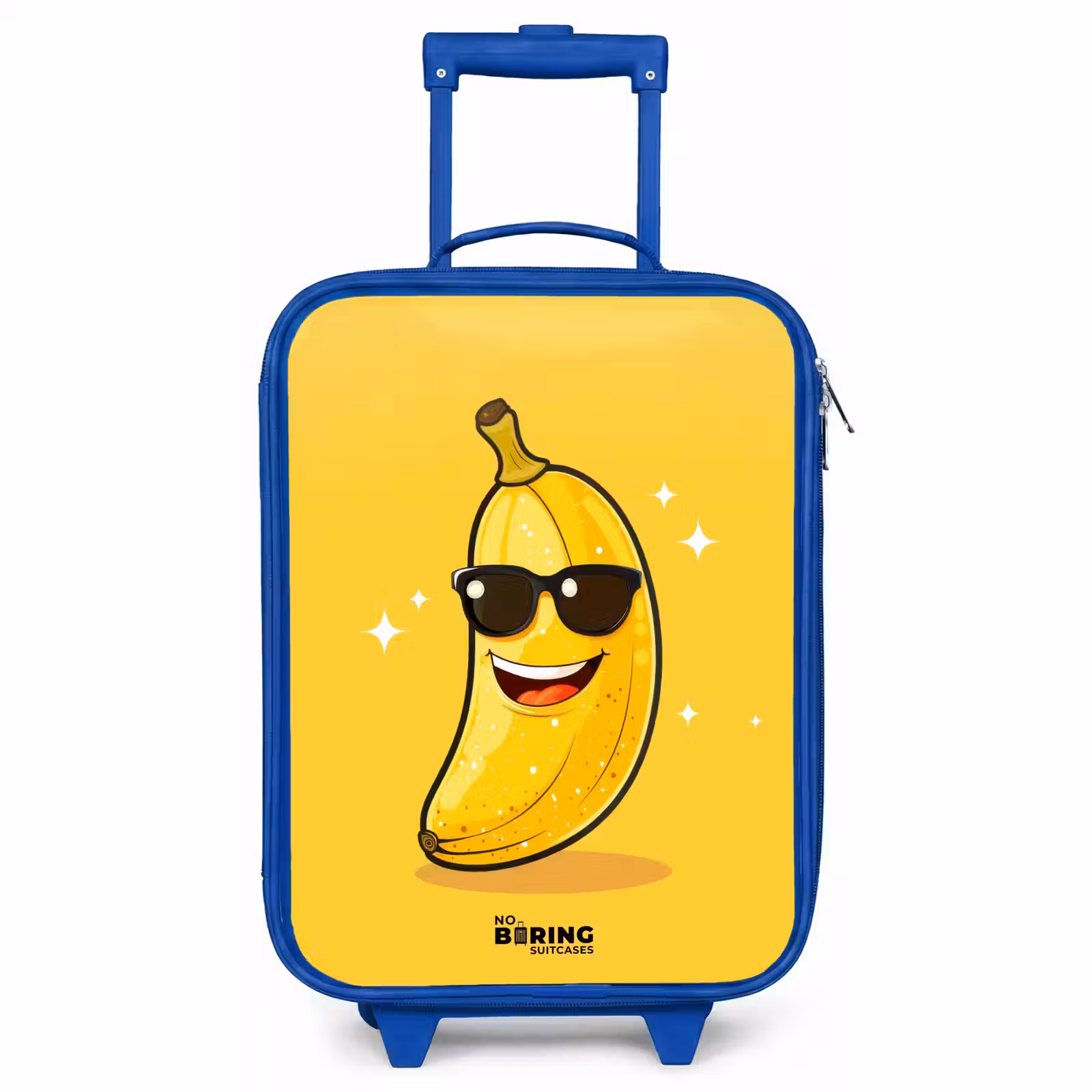 Valise enfant - Bleu - Banane souriante avec lunettes de soleil noires — 1