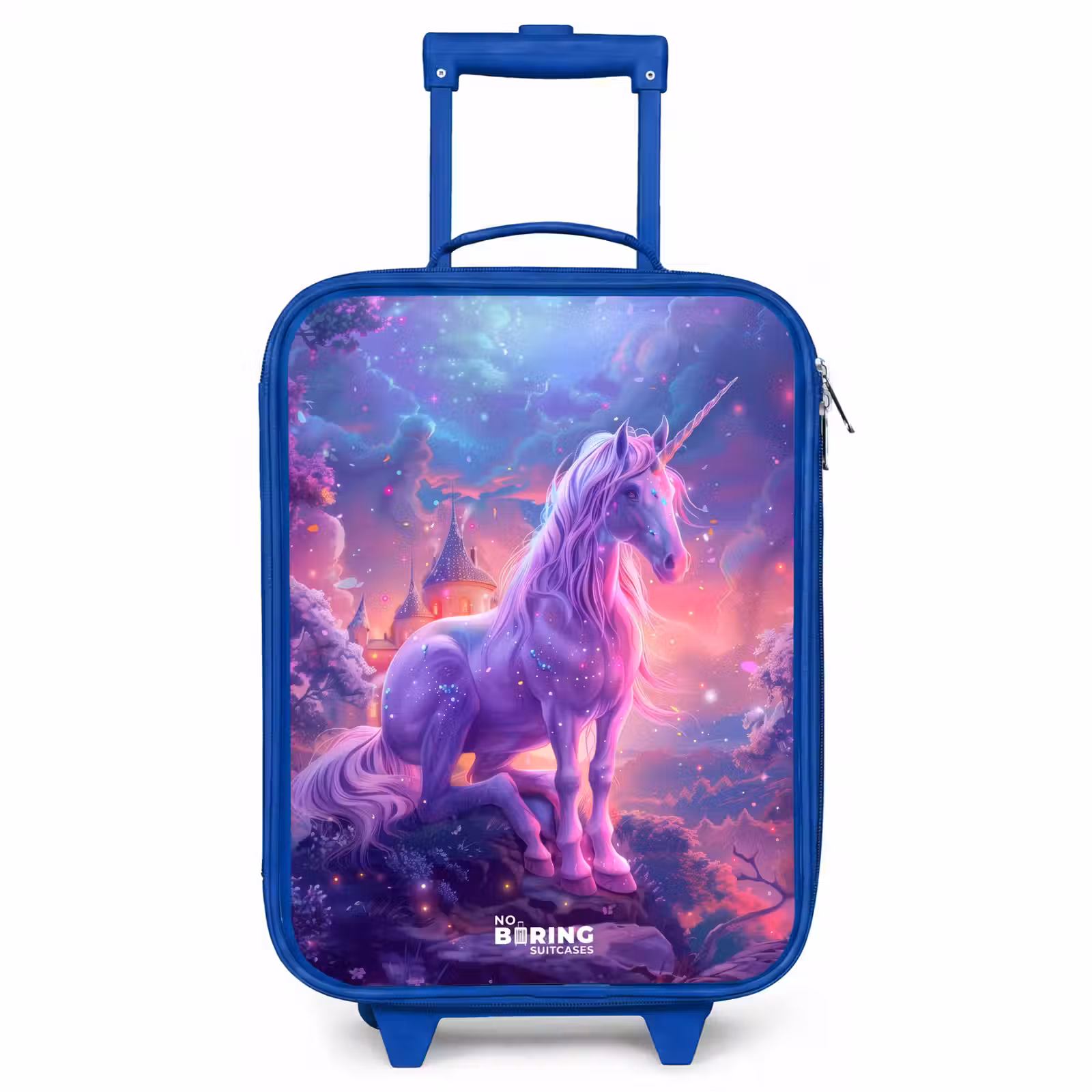 Valise enfant - Bleu - Licorne violette dans un environnement magique — 1