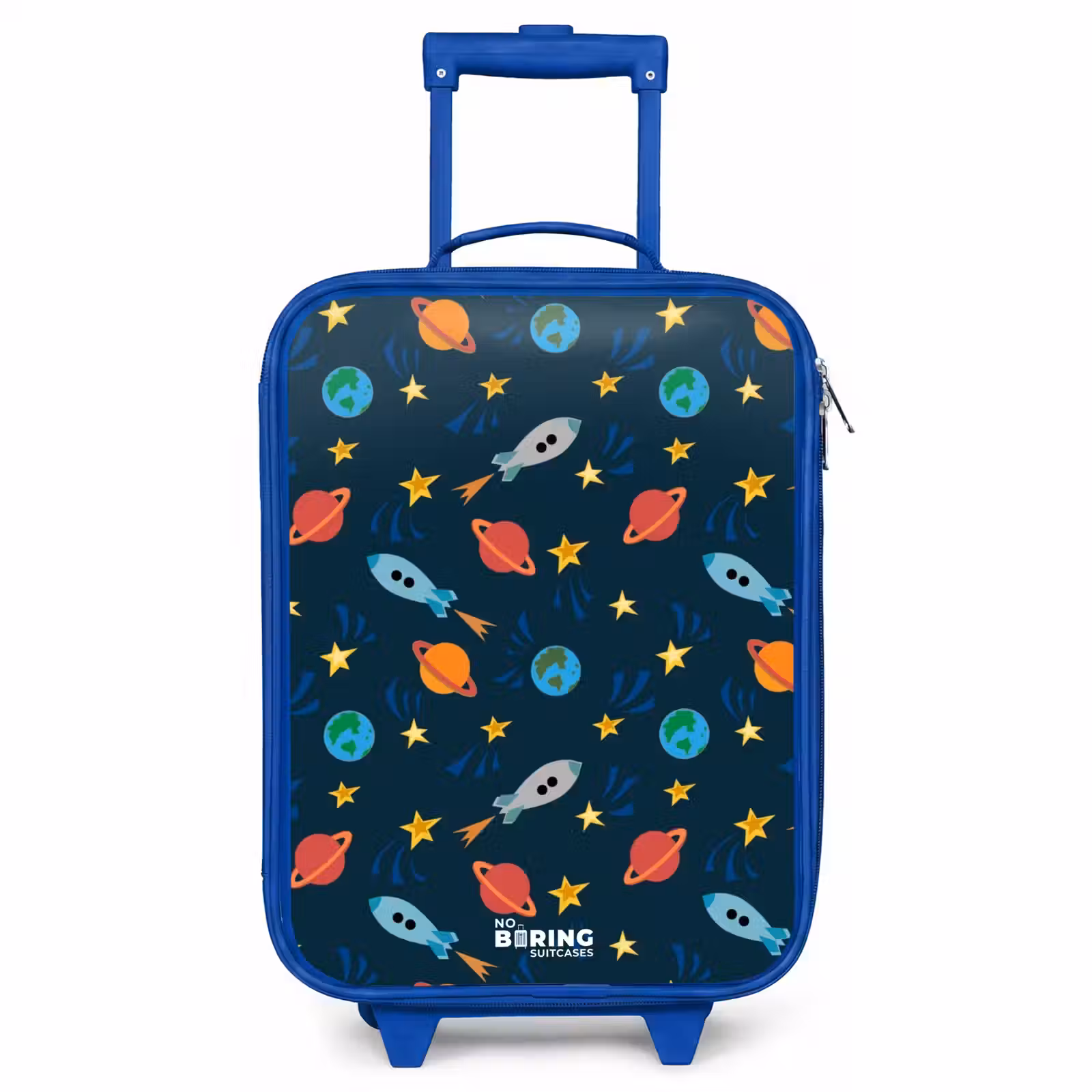 Valise enfant - Bleu - Modèle de fusées et de planètes — 1