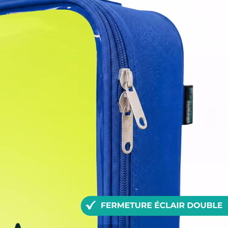 Valise enfant - Bleu - Ananas heureux sur fond vert — 7