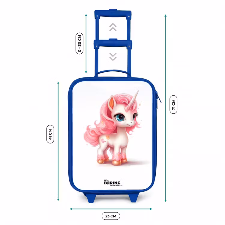 Valise enfant - Bleu - Licorne à la crinière rose — 6