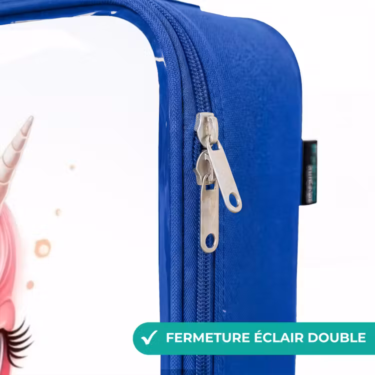 Valise enfant - Bleu - Licorne à la crinière rose — 7