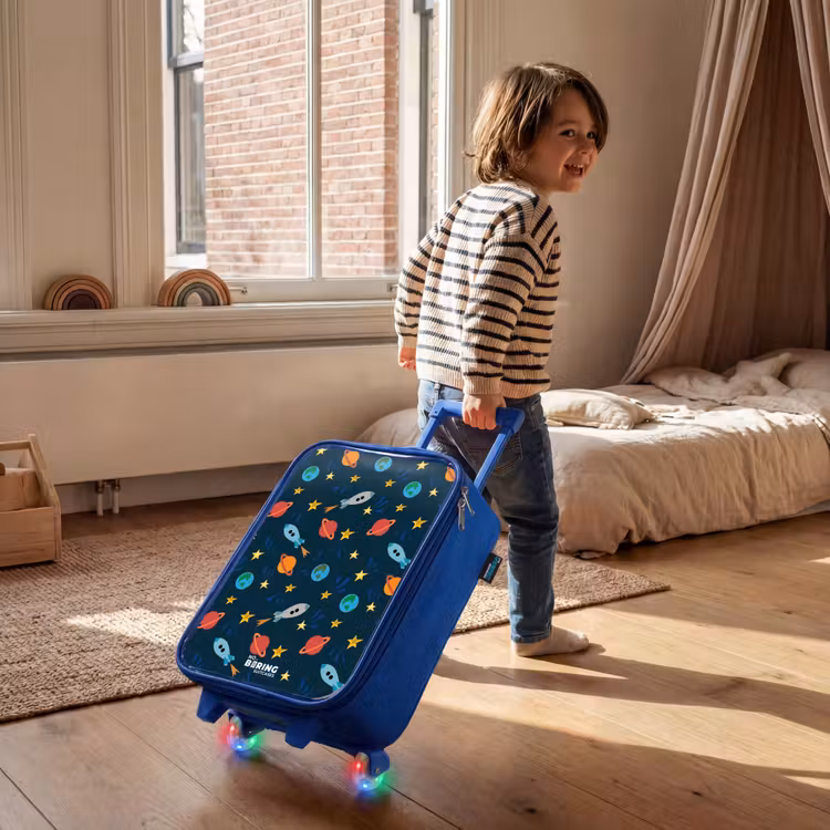 Valise enfant - Bleu - Modèle de fusées et de planètes — 2