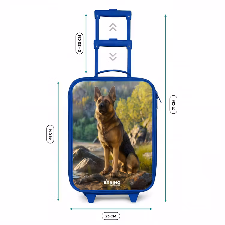 Valise enfant - Bleu - Observer le chien de berger sur les rochers — 6