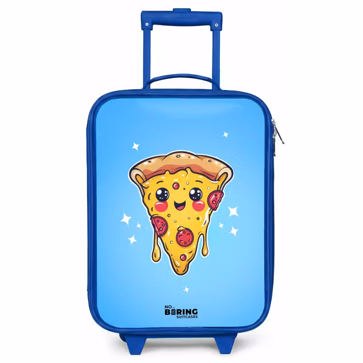 Valise enfant - Bleu - Pizza sur fond bleu — 1