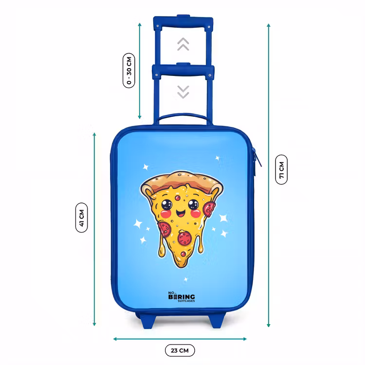 Valise enfant - Bleu - Pizza sur fond bleu — 6