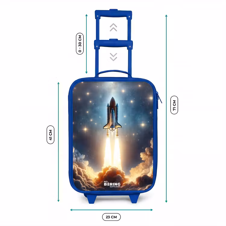 Valise enfant - Bleu - Un vaisseau spatial qui décolle parmi les étoiles — 6