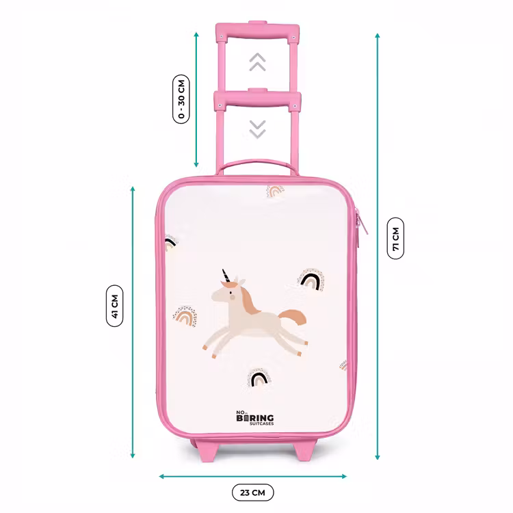 Valise enfant - Rose - Licorne à la crinière orange — 6