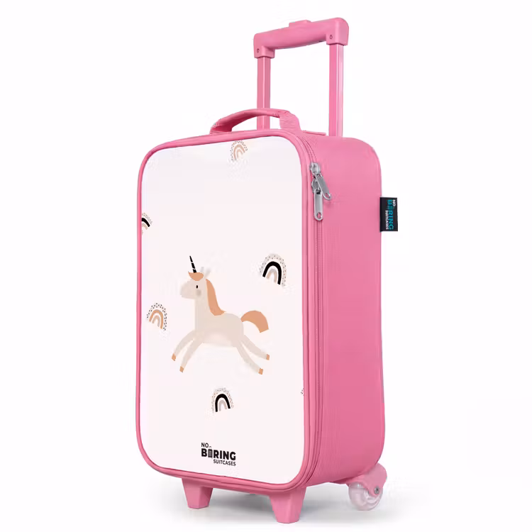 Valise enfant - Rose - Licorne à la crinière orange — 8
