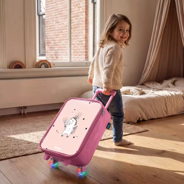 Valise enfant - Rose - Licorne signée avec baguette magique — 2